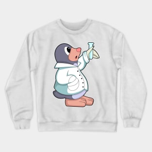 Mole as Scientist with Test tube Crewneck Sweatshirt